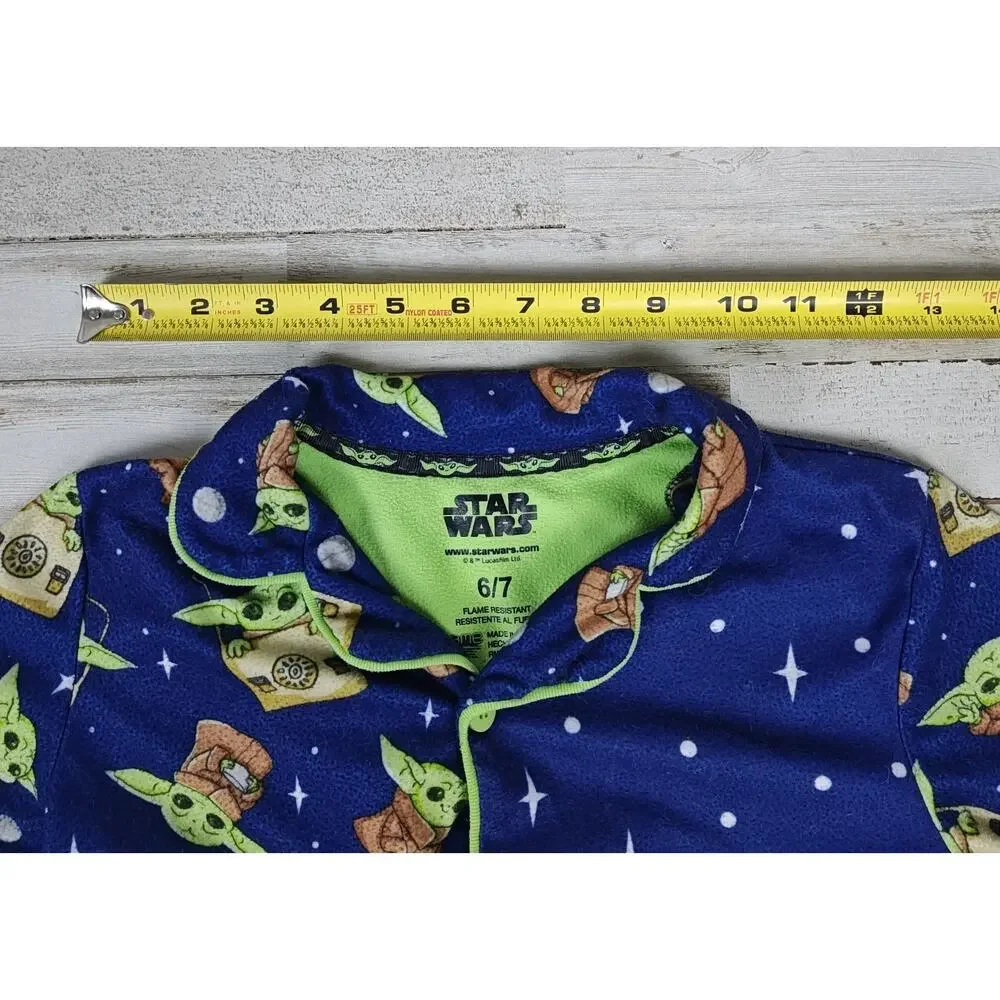 Sleepwear Boys' Star Wars Mandalorian The Child Grogu Blue Flannel Pajamas 6/7